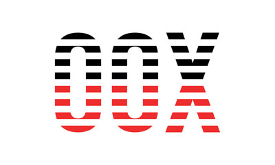 OOX three initial letter iconic line negative space minimal logo design vector template. monogram, abstract, wordmark, business, typography, minimalist, brand, company, flat, modern, unique, simple