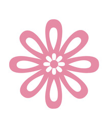 Flower clip art design on plain white transparent isolated background for card, shirt, hoodie, sweatshirt, apparel, tag, mug, icon, poster or badge