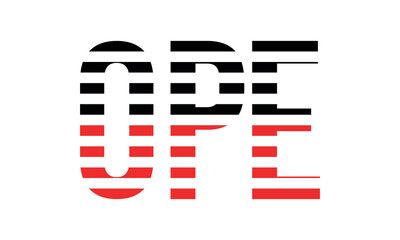 OPE three initial letter iconic line negative space minimal logo design vector template. monogram, abstract, wordmark, business, typography, minimalist, brand, company, flat, modern, unique, simple