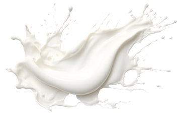 Milk splash isolated on transparent background