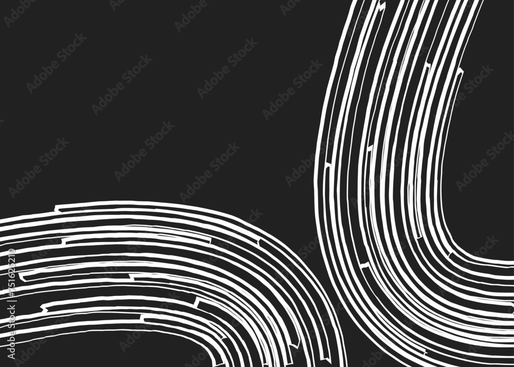 Poster minimalist background with curved brush lines pattern and with some copy space area