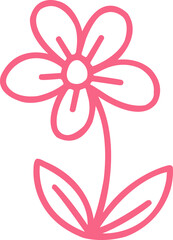 Flower clip art design on plain white transparent isolated background for card, shirt, hoodie, sweatshirt, apparel, tag, mug, icon, poster or badge