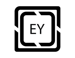 EY logo design template vector. EY Business abstract connection vector logo. EY icon circle logotype
