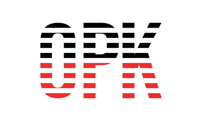 OPK three initial letter iconic line negative space minimal logo design vector template. monogram, abstract, wordmark, business, typography, minimalist, brand, company, flat, modern, unique, simple