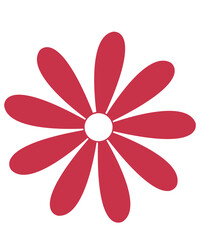 Flower clip art design on plain white transparent isolated background for card, shirt, hoodie, sweatshirt, apparel, tag, mug, icon, poster or badge