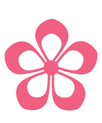 Flower clip art design on plain white transparent isolated background for card, shirt, hoodie, sweatshirt, apparel, tag, mug, icon, poster or badge