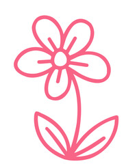 Flower clip art design on plain white transparent isolated background for card, shirt, hoodie, sweatshirt, apparel, tag, mug, icon, poster or badge