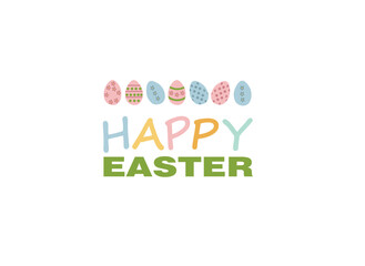 Happy Easter vector illustrations with flowers and eggs