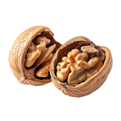 Chopped walnuts isolated on transparent background	