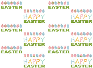 Happy Easter vector illustrations with flowers and eggs