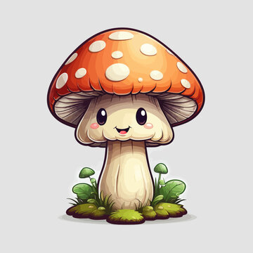 Mushroom Icon Cartoon Very Cool Design