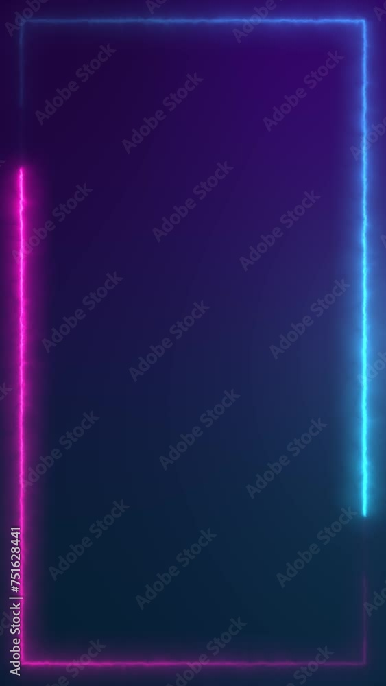 Canvas Prints abstract colorful glowing animated frame, vertical motion graphic, 4k loop