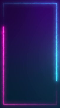 abstract colorful glowing animated frame, vertical motion graphic, 4k loop