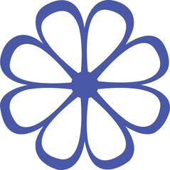 Flower clip art design on plain white transparent isolated background for card, shirt, hoodie, sweatshirt, apparel, tag, mug, icon, poster or badge