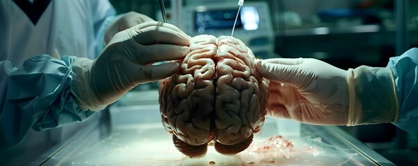 The first successful human brain transplant raises questions about identity consciousness and the continuity of the self - obrazy, fototapety, plakaty