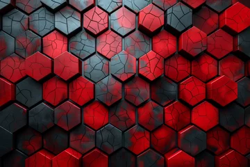Foto op Canvas red hexagonal background wallpaper  © Ai Inspire