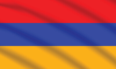 Flat Illustration of the Armenia flag. Armenia national flag design. Armenia wave flag.
