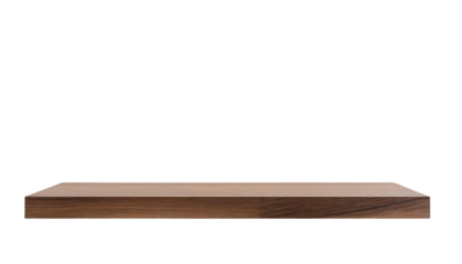 Elegant wooden shelf on a transparent background