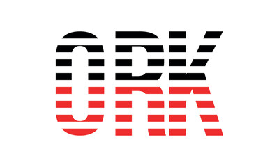 ORK three initial letter iconic line negative space minimal logo design vector template. monogram, abstract, wordmark, business, typography, minimalist, brand, company, flat, modern, unique, simple