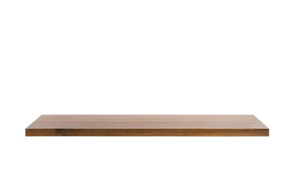 Elegant wooden shelf on a transparent background