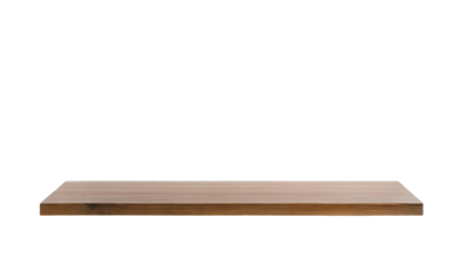 Elegant wooden shelf on a transparent background