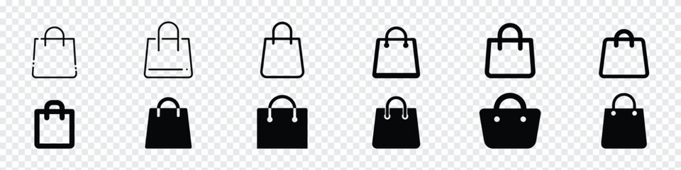 shopping bag icon, shopping bag Vector icon, Shopping bag outline icon. Set of Shopping Bag Related Vector Line Icons. Bag icon set in thin line style