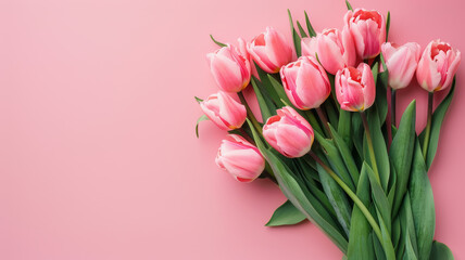 Obraz premium Romantic Pink Tulips: Capturing Spring's Beauty
