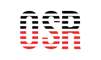 OSR three initial letter iconic line negative space minimal logo design vector template. monogram, abstract, wordmark, business, typography, minimalist, brand, company, flat, modern, unique, simple