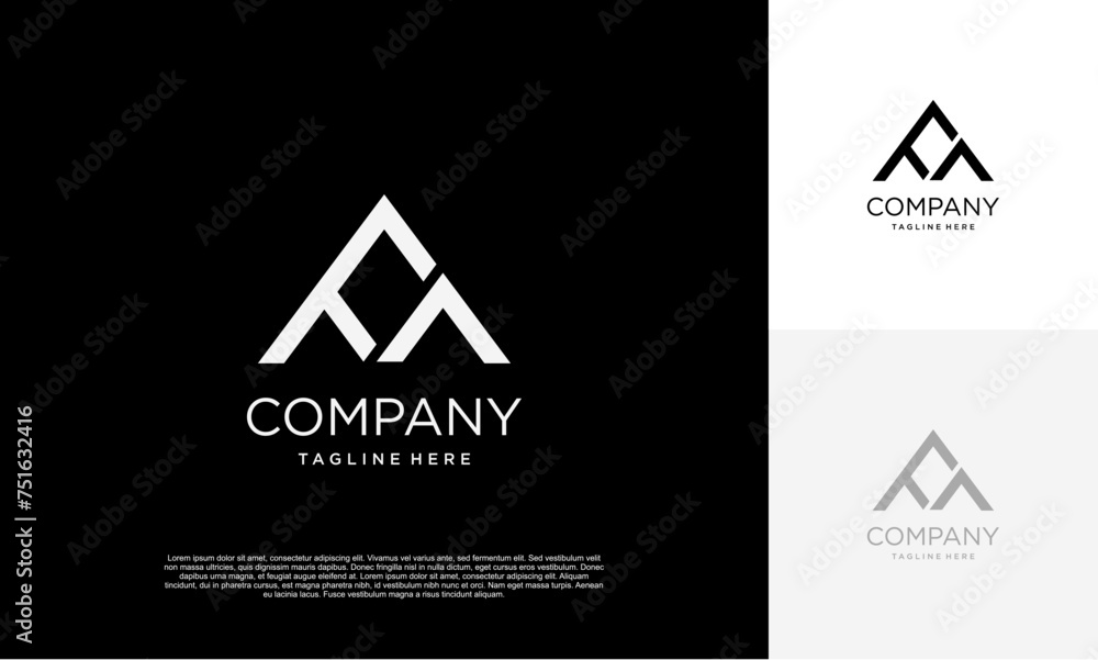 Poster initial fa triangle letter logo design triangle monogram icon vector template