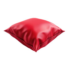Red pillow isolated on transparent background