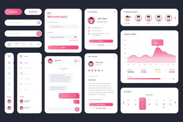 Flat minimal UI kit template for business