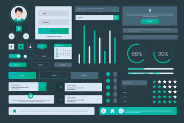 Free vector flat minimal UI kit template design