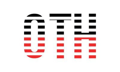 OTH three initial letter iconic line negative space minimal logo design vector template. monogram, abstract, wordmark, business, typography, minimalist, brand, company, flat, modern, unique, simple