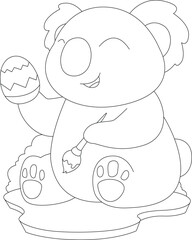 Koala Easter Easter Egg Painting Animal Vector Graphic Art Illustration