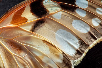 Macro shot of detailed butterfly wing, suitable for nature themes.