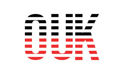 OUK three initial letter iconic line negative space minimal logo design vector template. monogram, abstract, wordmark, business, typography, minimalist, brand, company, flat, modern, unique, simple