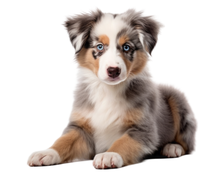 Australian Shepherd puppy, aussie on a white background. breed of dog. pet.