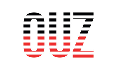 OUZ three initial letter iconic line negative space minimal logo design vector template. monogram, abstract, wordmark, business, typography, minimalist, brand, company, flat, modern, unique, simple