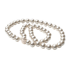 String of pearls isolated on transparent background