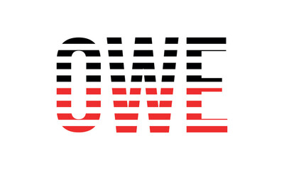 OWE three initial letter iconic line negative space minimal logo design vector template. monogram, abstract, wordmark, business, typography, minimalist, brand, company, flat, modern, unique, simple