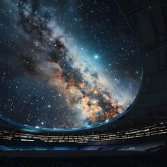 The Milky Ways first interstellar Olympics where gravity is a game and the stars are the stadium - obrazy, fototapety, plakaty