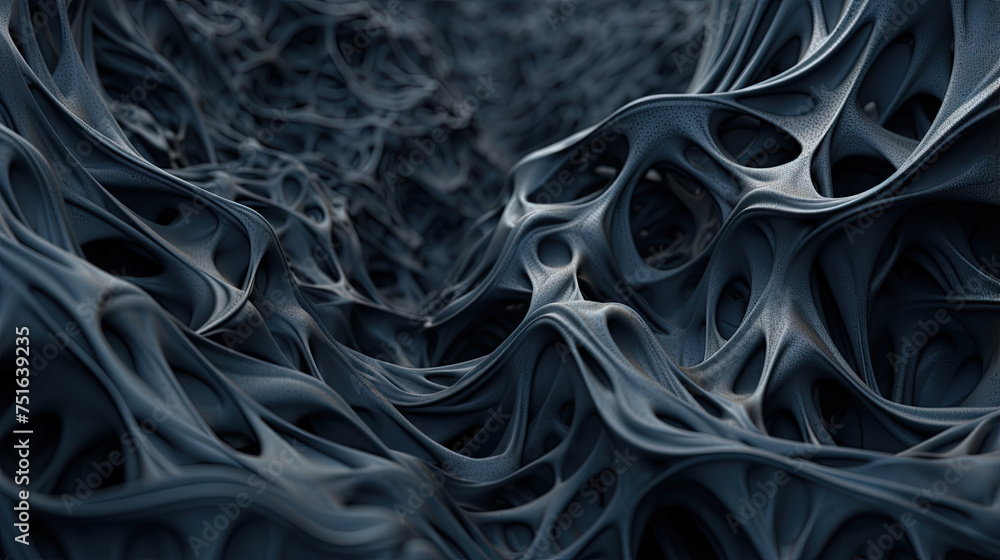Poster scientific abstraction with futuristic textured tissue waves. tech background with close-up wave bio