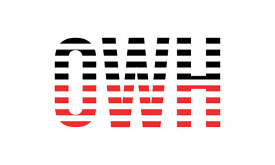 OWH three initial letter iconic line negative space minimal logo design vector template. monogram, abstract, wordmark, business, typography, minimalist, brand, company, flat, modern, unique, simple