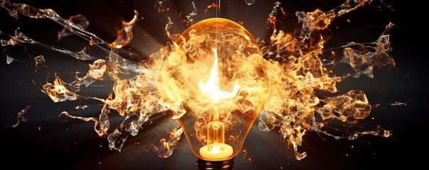 explosion of a traditional electric bulb. shot taken in high speed