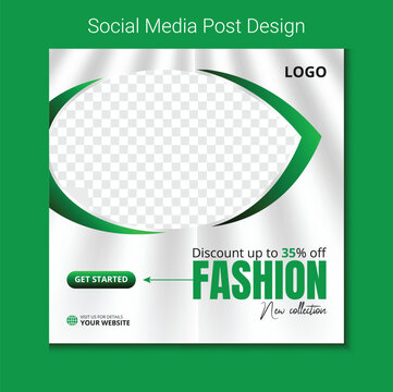 Fashion sale social media post template and trendy gradient colors, poster, flyer, brochure in vector EPS 10.