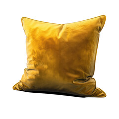 Yellow pillow isolated on transparent background