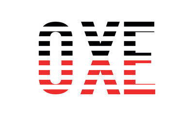 OXE three initial letter iconic line negative space minimal logo design vector template. monogram, abstract, wordmark, business, typography, minimalist, brand, company, flat, modern, unique, simple
