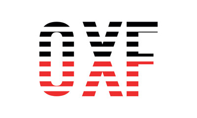 OXF three initial letter iconic line negative space minimal logo design vector template. monogram, abstract, wordmark, business, typography, minimalist, brand, company, flat, modern, unique, simple