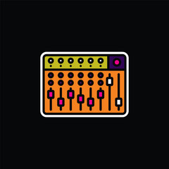 Original vector illustration. The contour icon of the music mixing console. A design element.