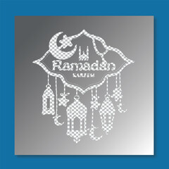 Free vector elegant Ramadan Kareem decorative lanterns greeting